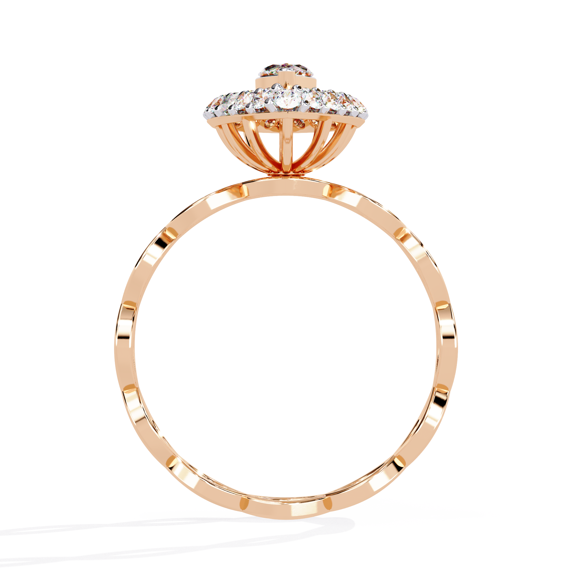 Solitairekart-0.56 CT Lab Grown Diamond Marquise Sunburst Halo Engagement Ring